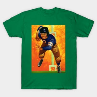 Vintage Sports Football Player Quarterback Running T-Shirt